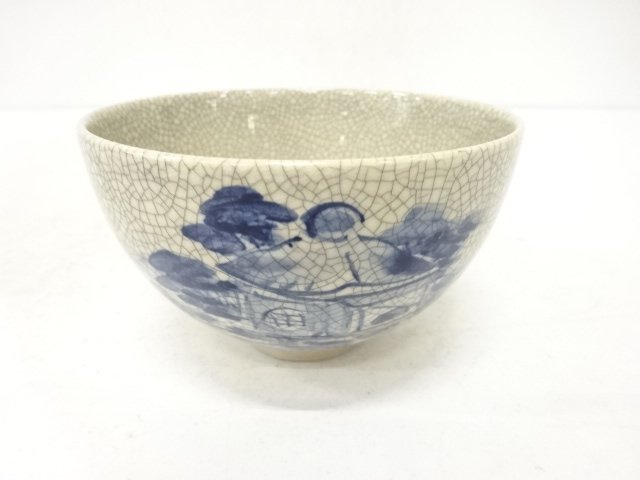 JAPANESE COLLECTIBLE / HEIZO HARA / BLUE-AND-WHITE TEA BOWL